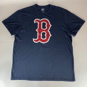 Boston Red Sox MLB Navy Blue 47 Brand Short Sleeve Crewneck Shirt Mens XL